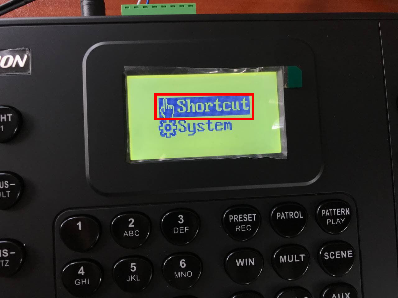 Главное меню пункт Shortcut